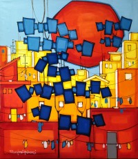 Salman Farooqi, 24 x 30 Inch, Acrylic on Canvas, Cityscape Painting, AC-SF-606